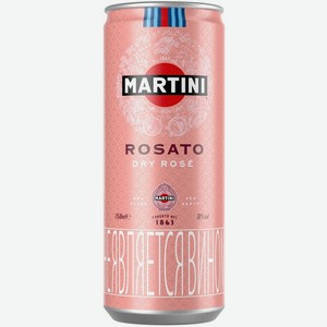 Мартини Розато напиток газиров. виноградосодержащий полусухой розовый 0,25л 1 ж/б 10 % Италия