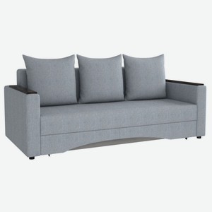 Прямой диван Челси с подлокотниками Серо-голубой, рогожка