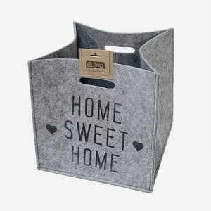 Корзинка для хранения Eva Sweet Home, светло-серый, искусственный войлок, 30 х 30 х 30 см