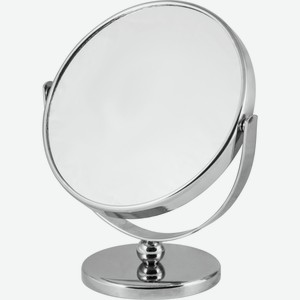Зеркало настольное двустороннее с увеличением, на ножке, d12, хромированный металл