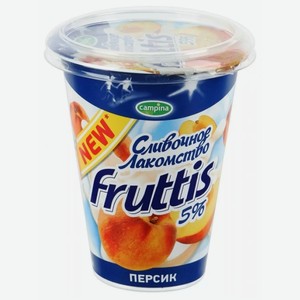 БЗМЖ Йогуртный продукт Фруттис Сливочное лакомство персик 5% 290г