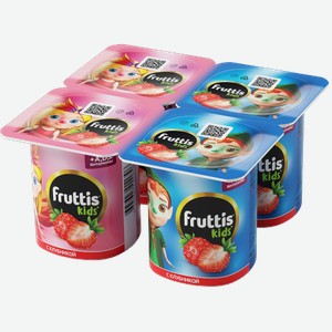 БЗМЖ Йогурт продукт Фруттис Кидс 2,5% 110г клубника