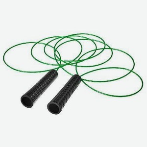 Скакалка с металлическим шнуром для фитнеса 3метра зеленая