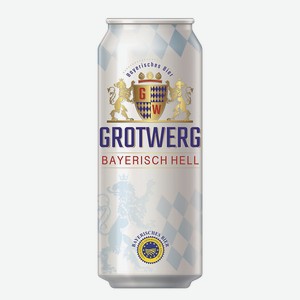 Пиво Grotverg светлое фильтрованное 4,7% жестяная банка 0,5л