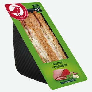 Сэндвич АШАН Красная птица с ростбифом на зерновом хлебе, 150 г