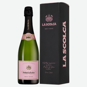 Игристое вино Soldati La Scolca Brut Rose в подарочной упаковке 0.75 л.