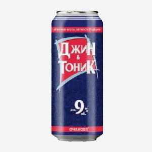 Коктейль  Джин тоник , слабоалкогольный, 9%, 0,45 л