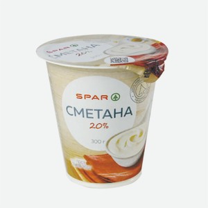 Сметана SPAR 20% 300гр