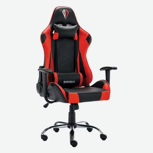 Игровое кресло Brabix Hunter GM-130, две подушки, экокожа, черное/красное (532797)