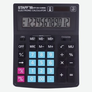 Калькулятор Staff Plus STF-333-BKBU, настольный, 200x154 мм 12 разрядов, черный/синий (250461)