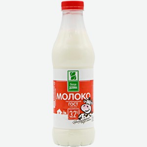 Молоко Белая Долина пастеризованное, 3.2%, 0.835 л, пластиковая бутылка