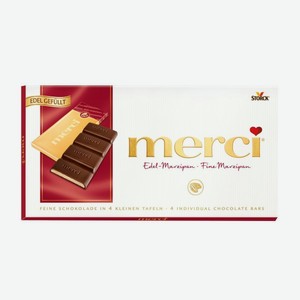 Шоколад Merci темный с марципаном, 112г Германия