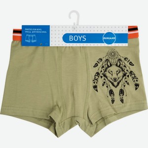 Трусы для мальчика Donland Boys с цветной резинкой цвет: хаки размер: 134-140, 134-140 р-р