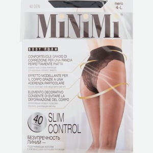 Колготки женские MiNiMi Slim Control цвет: nero/чёрный, 40 den, 4 р-р