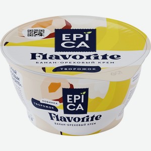 Десерт творожный EPICA Flavorite Банан-ореховый крем 7,6% без змж, Россия, 130 г