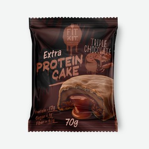 Печенье протеиновое Fit Kit EXTRA Protein Cake Тройной шоколад, 70г Россия