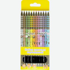 Набор карандашей Neon трехгранных цветных 12 цветов