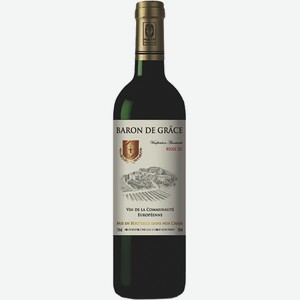 Вино Барон де Грас красное сухое 11% 0,75л /Франция/