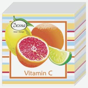 Салфетки бумажные 1 слойные Vitamin C 24х24, 40 шт
