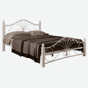 Кровать Сандра Кремовый, металл / Белый, массив 120х200 см