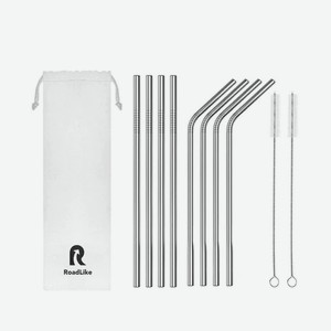 Многоразовые металлические трубочки ROADLIKE 8 шт (297224)