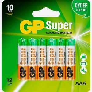 Батарейки Gp Super ААА 12шт