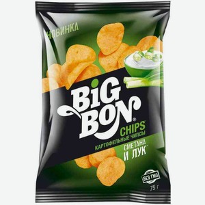 Чипсы картофельные BigBon Сметана и лук, 75 г