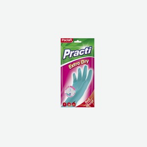 Перчатки резиновые Paclan Practi Extra Dry с флокированным покрытие размер L