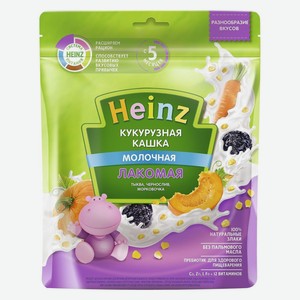 Каша детская Heinz лакомая молочная кукурузная с черносливом, морковью и тыквой, 170 г