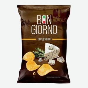 Чипсы картофельные Bon Giorno со вкусом Сыр Дорблю 90 г