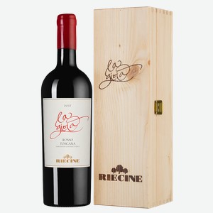 Вино La Gioia в подарочной упаковке, Riecine, 0.75 л.