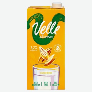 Напиток на растительной основе Velle Овсяное классическое без сахара 3,2%, 1 л