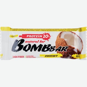 Батончик протеиновый BombBar Protein 20G Coconut, 60 г