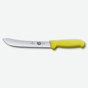 Нож Victorinox Fibrox, для забоя/разделки, 180мм, заточка прямая, стальной, желтый [5.7608.18l]
