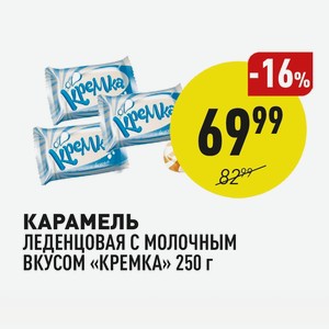Карамель Леденцовая С Молочным Вкусом «кремка» 250 Г