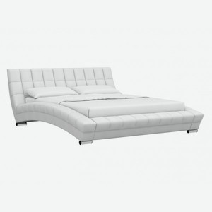 Двуспальная кровать Оливия Люкс Белый, экокожа 160х200 см
