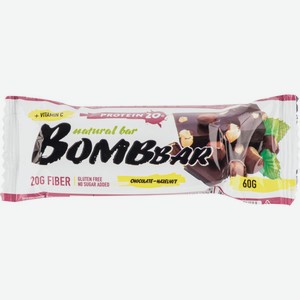 Батончик протеиновый BombBar Шоколад-фундук, 60 г