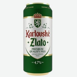 Пиво  Карловске Злато Премиум Квалити Пилс  св. фильт. паст. 4,7% ж/б 0,5л, Латвия