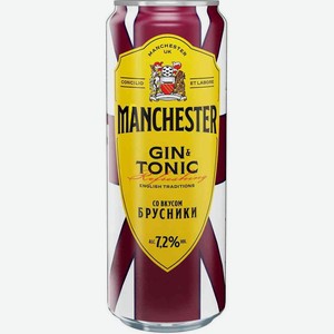 Коктейль Manchester Gin&Tonic Брусника 7,2 % алк., Россия, 0,45 л