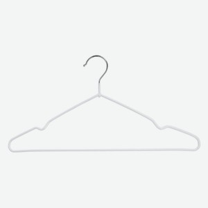 Вешалки-плечики для одежды Brabix Premium, металл, антискользящие, белые, размер 48-50, 20 шт (608470)