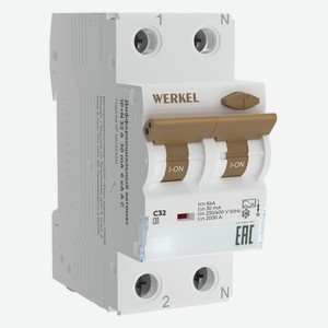 Дифференциальный автомат Werkel 1P+N 32 A 30 mа 6 kа C А (W922P326)