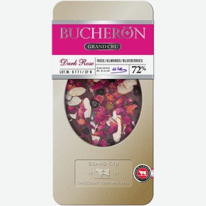 Шоколад Bucheron Grand Cru горький шоколад с миндалем черникой и лепестками роз, 100г