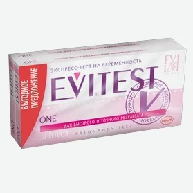 Тест Evitest для определения беременности набор1+1