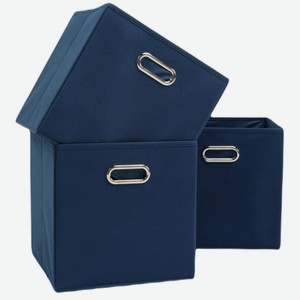 Набор складных коробок Home One 30х30х30см, 3шт, синий (385558)
