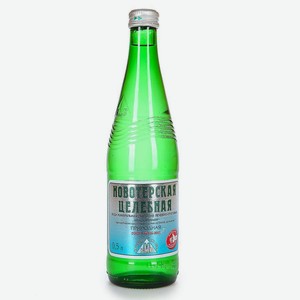 Вода минеральная Новотерская Целебная газированная, 500 мл, стеклянная бутылка