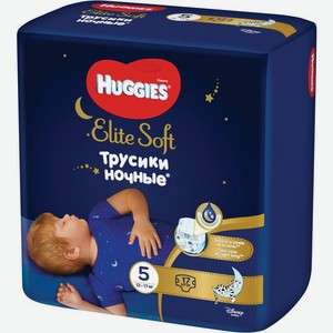 Трусики-подгузники Huggies Elite Soft Ночные размер 5 12-17кг 17шт