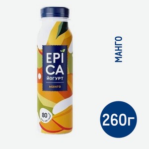 Йогурт питьевой Epica манго 2.5%, 260г