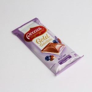 Шоколад молочный РОССИЯ - ЩЕДРАЯ ДУША с йогуртовой начинкой с голубикой и лавандой, 82 г