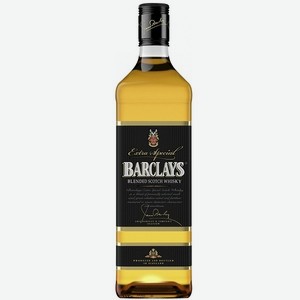 Виски Барклайс шотландский купажированный выдержка 3 года 40% 0,7л