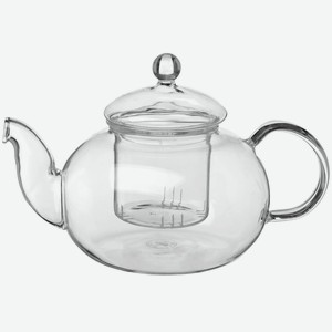 Чайник заварочный стеклянный 1000мл Липовый цвет/Иван-чай